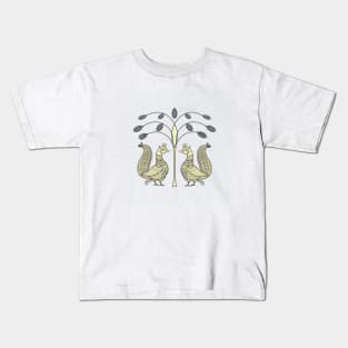 Ethnic Art Indian Ducks Birds with Tree Kids T-Shirt